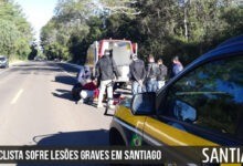Motociclista sofre lesões graves em Santiago após acidente Motociclista sofre lesoes graves em Santiago