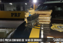 Mulher é presa com mais de 14 quilos de droga em Santiago Mulher é presa com mais de 14 quilos de droga em Santiago